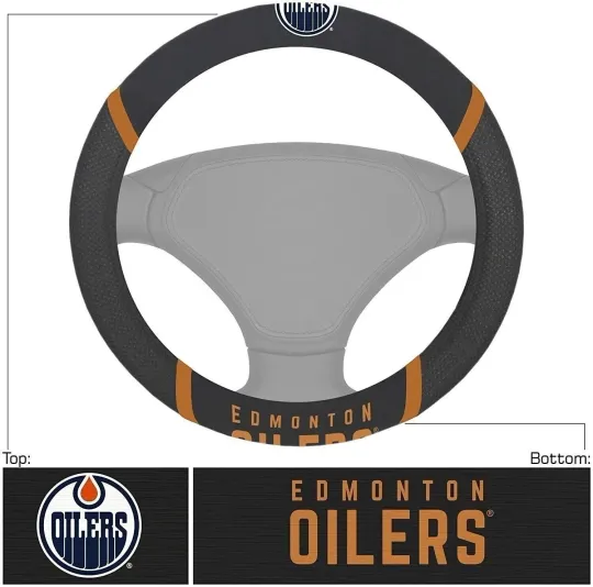 Discover Edmonton Oilers Black Steering Wheel Cover