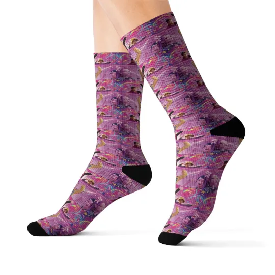 Discover Kpop Demon Hunters Sublimation Crew Socks for Girls
