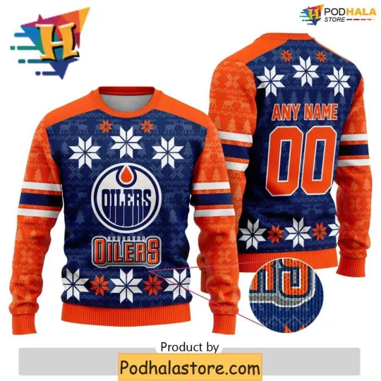Discover Personalized Edmonton Oilers Ugly Christmas Sweater, Funny Christmas Apparel