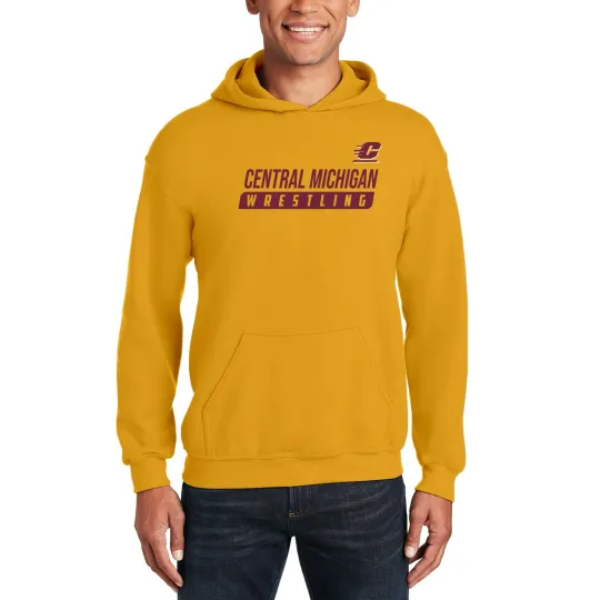 Discover Central Michigan Chippewas Wrestling Slant Team Color Hoodie - Gold
