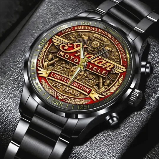 Discover Motorcycle 125th Anniversary Black Stainless Steel Watch