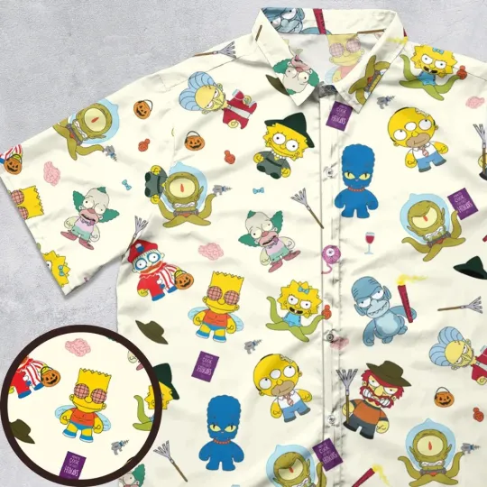 Discover Trick Or Treehouse The Simpsons Button Down Shirt