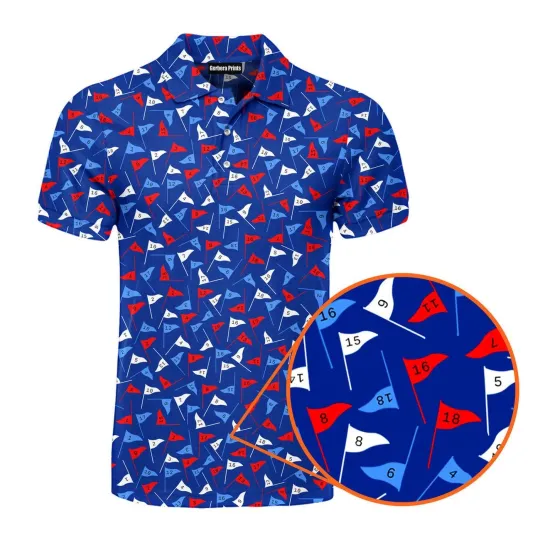 Discover Flag Tap Golf Polo Shirt for Men