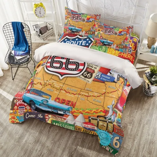 Discover U.S. Route 66 Bedding Set