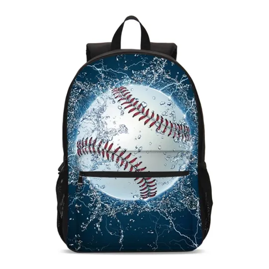 Discover Water Baseball Sport Students Backpack, School Bag, Back To School Gift