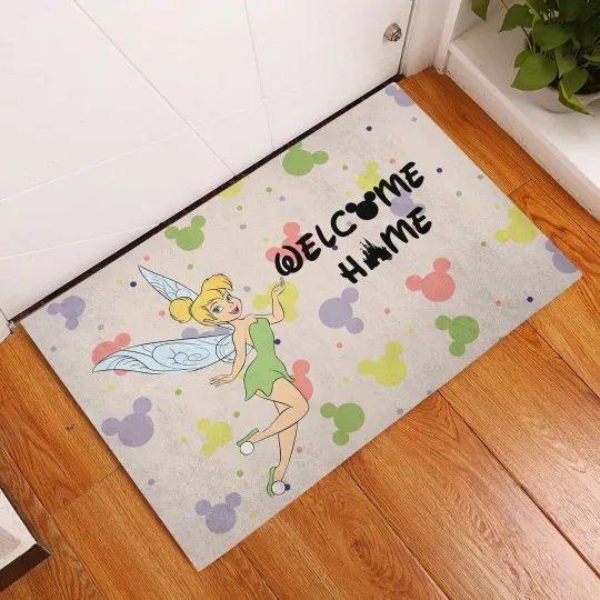 Discover Tinker Bell Fairy Princess Mickey Head Welcome Home Doormat