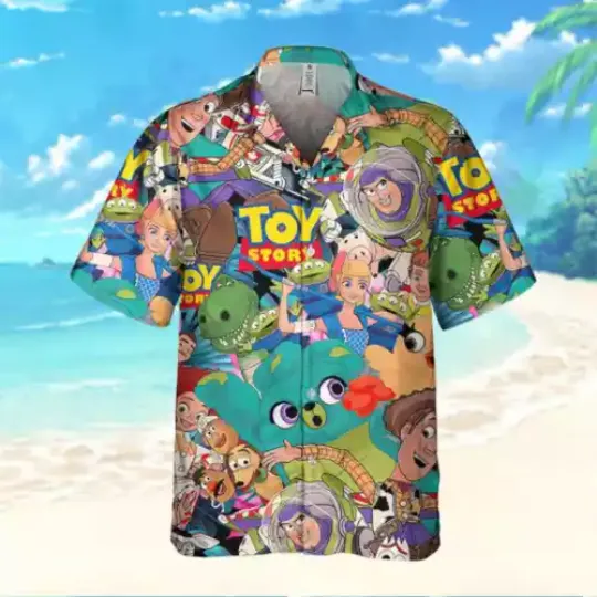 Disney Toy Story Seamless Tropical Style, Toy Story Hawaii Shirt Aloha Short