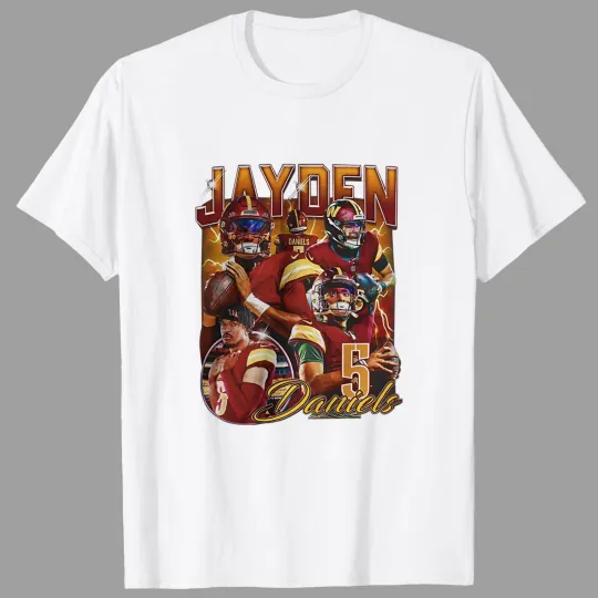 Discover Washington Commanders Jayden Daniels Football Team T-Shirt, Gift for Fan