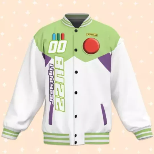 Custom Toy Story Buzz Lightyear Baseball Jacket, Adult Varsity Jacket