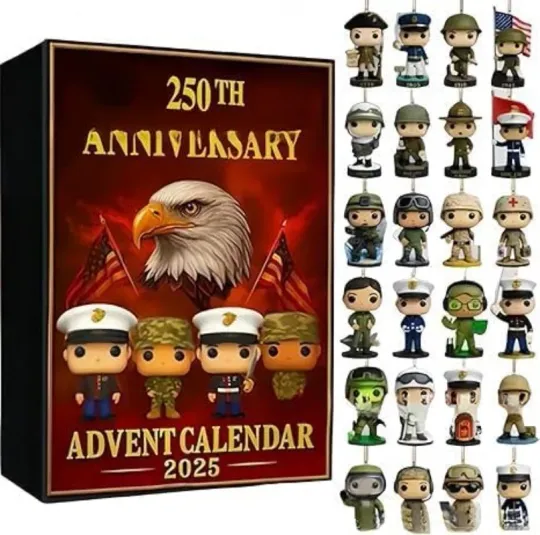 Discover 2025 US 250th Anniversary Countdown Calendar, Military Gift