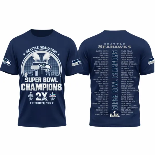 Discover Seattle Seahawks 2026 Super Bowl LX Champion All Over Print Shirt