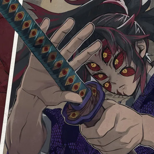 Discover Demon Manga Art Poster, Kimetsu no Yaiba, Yoriichi & Kokushibo Vertical Poster