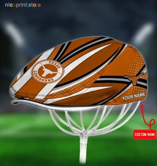 Discover Texas Team Longhorns Jeff Cap Driving Cap Golf Cap Flat Cap Newsboy Cap