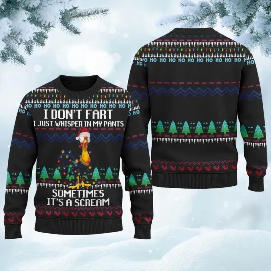 Discover I Don't Fart Ugly Christmas Shirt, Funny Chicken Ugly Sweater, Ugly Christmas Sw