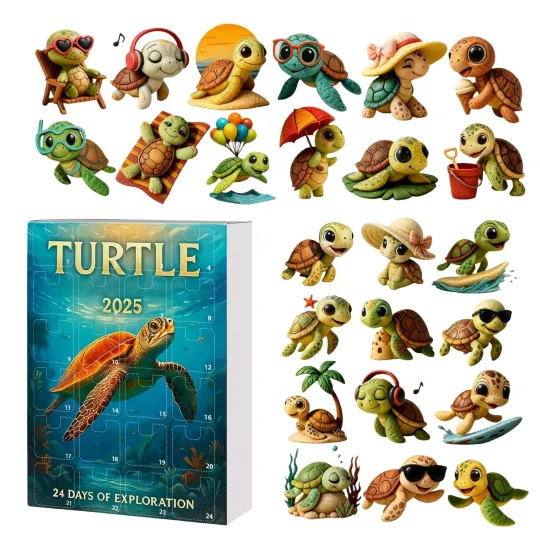 Discover TURTLE Advent Calendar 2025, Christmas Decorations Gifts 2D for Kids Boys Girls