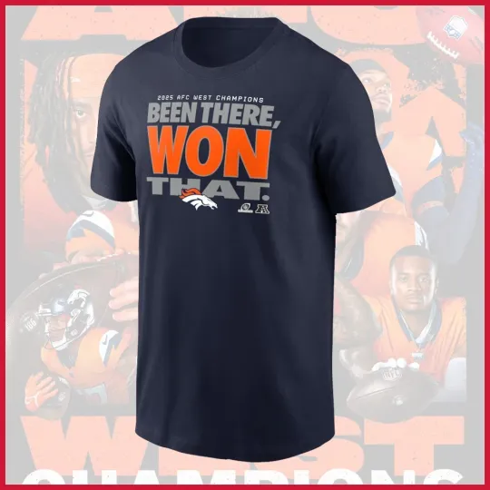 Discover Denver Broncos 2025 AFC West Division Champions Locker Room T-Shirt