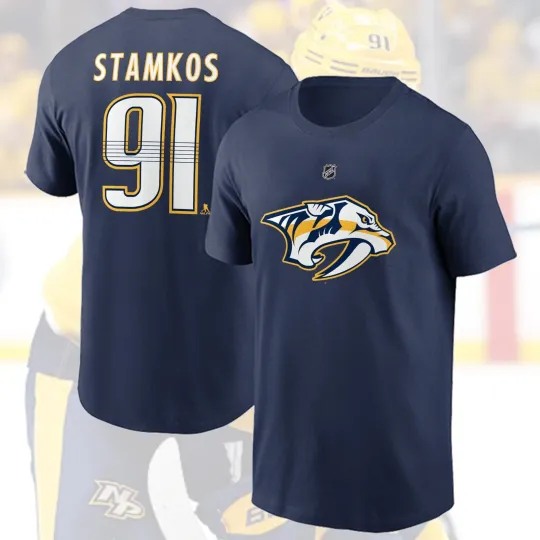 Discover Steven Stamkos #91 Nashville Predators Double Sided T-Shirt Fan Gift