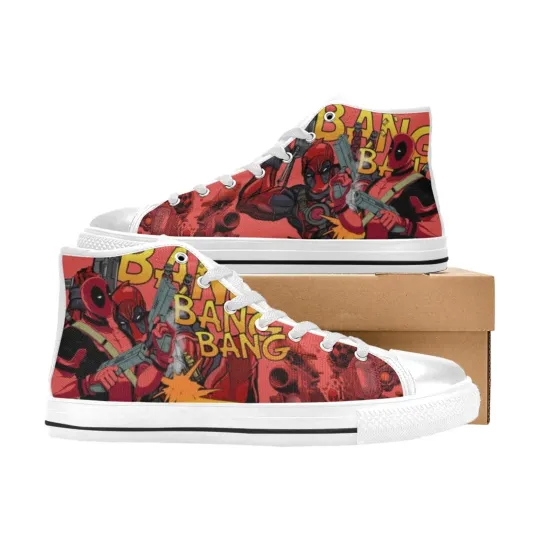 Discover Deadpool Bang Bang High Top Shoes Sneakers, Birthday Gift for Him Her