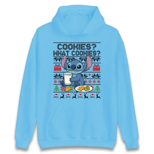Discover Lilo & Stitch Christmas Hoodie, Xmas Funny Stitch Cookies What Cookies Pullover