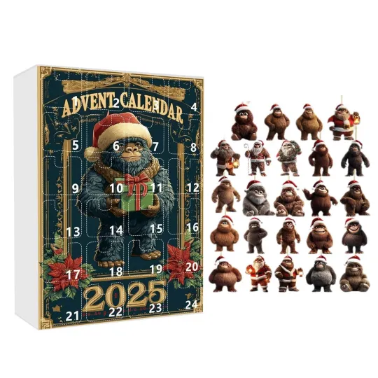 Discover Christmas Monkey Advent  Calendar 2025, 2D Acrylic Ape Decor 24 Days