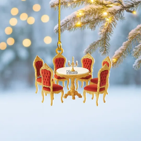 Discover Personalized Dining Table Christmas Ornament, Royal Dining Ornament Xmas Decor