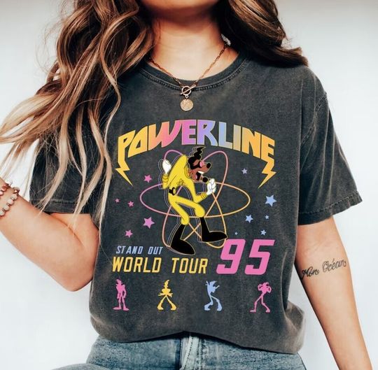 Disney Powerline Stand Out World Tour 95 Retro Shirt, Retro Goofy Powerline Tee