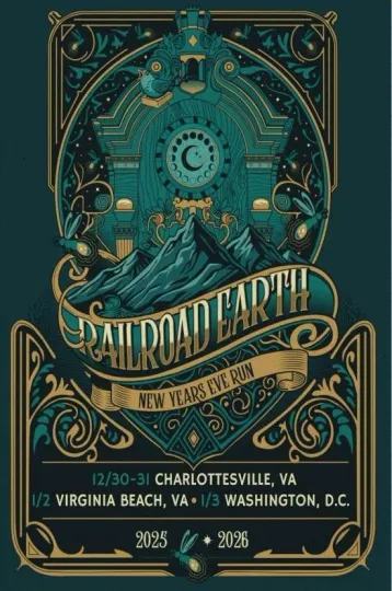 Discover Railroad Earth Tour 2025 2026 Poster Limited Vertical Poster