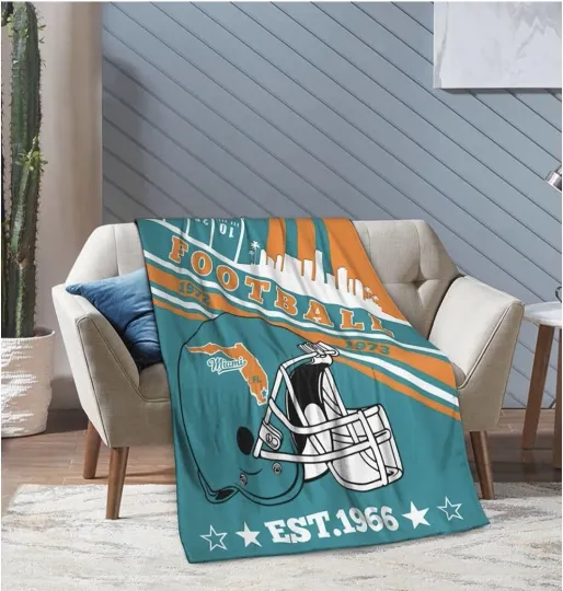 Discover Miami Dolphins Fleece Throw Blanket