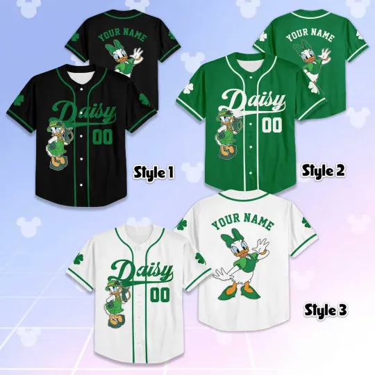 Discover Custom Daisy Duck St Patrick Day Baseball Jersey, Disney Shirt