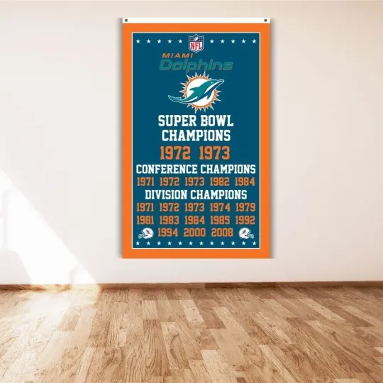 Discover Miami Dolphins Nation Banner Super Bowl Champions Flag