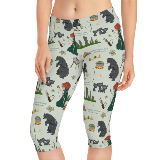 Discover Brave Women's Capri Leggings, Gift for Her