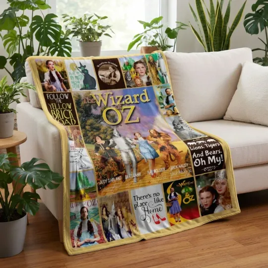 Discover Vintage Fantasy Journey Flannel Blanket, Retro Movie Cozy Throw