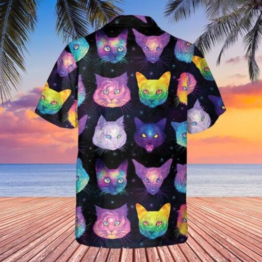 Cat Lovers Hawaiian Shirt, Cat 3D Hawaiian Shirt, Hawaiian Beach Tee