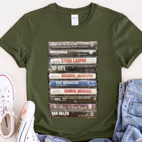 Vintage Music Band 80's Rock Cassette Tapes T-Shirt