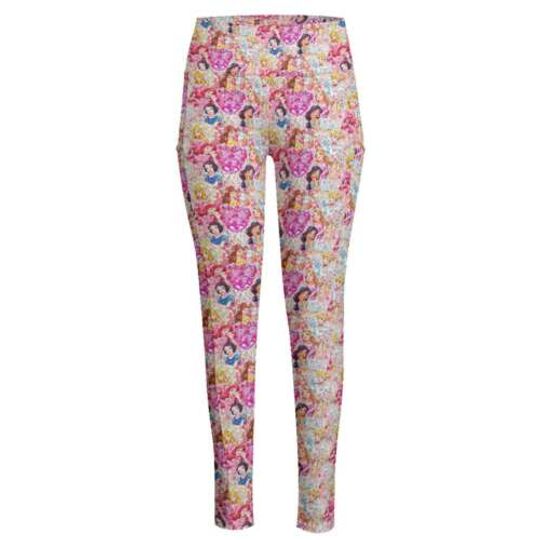 Floral Beautiful Princess Cartoon Characters Mother's Day Legging