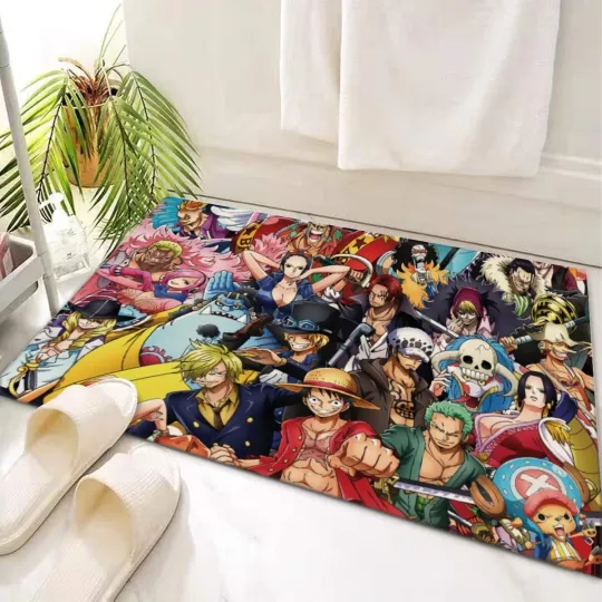 Discover Anime One Piece Characters Print Doormat Rug with Non-slip Backing