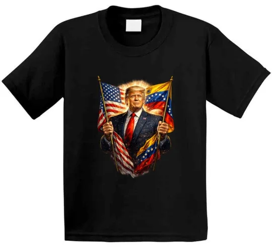Discover USA Venezuela — Trump Two Flags T Shirt