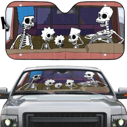 Discover The Simpsons Skeleton Car Sun Shades