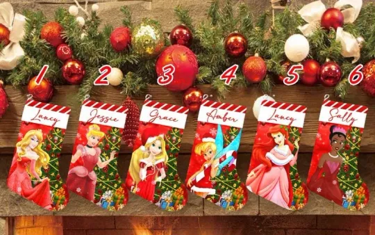 Discover Personalized Fairy Princess Pine Tree Festive Winter Christmas Gift Stocking