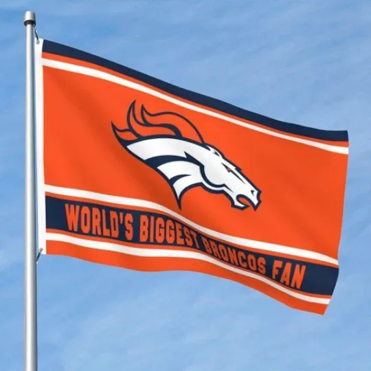 Discover World's Biggest Denver Broncos Fan Club Flag Banner Decorative Flags | Home Docor | Outdoor Flag | American Football Gift
