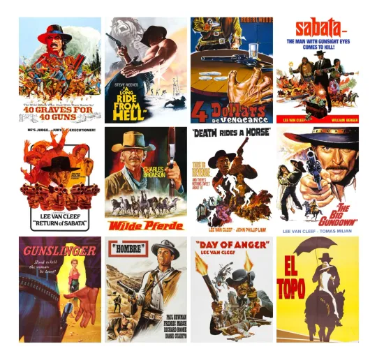 Discover 2026 Vertical Wall Calendar Wild West Vintage Cowboy Movie Posters