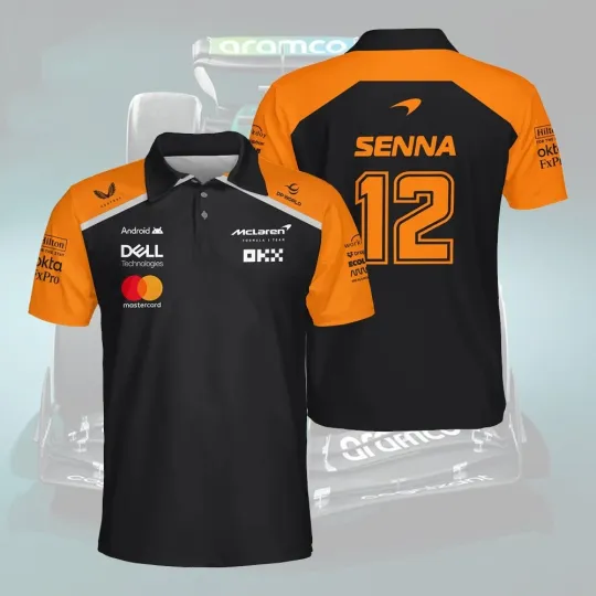 Discover Ayrton Senna The Racing Legend McLaren F1 T-Shirt, F1 Racing 3D Polo Shirt