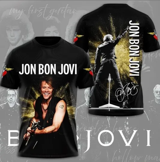 Discover Bon Jovi 3d T Shirt Tour 2025 Rock Music Lovers