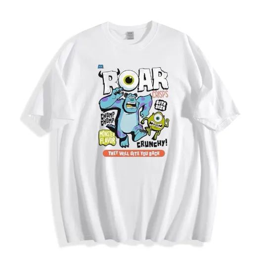 Discover Monsters, Inc. Roar Crisps T-Shirt, Playful Cartoon Tee