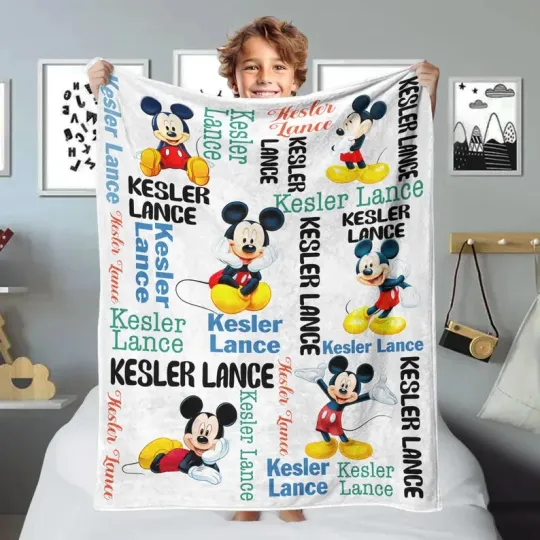 Discover Personalized Famous Mouse Blanket, Gift for Kids