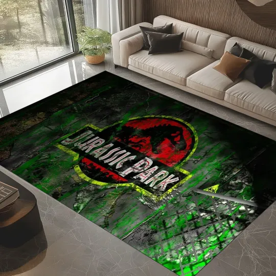 Discover Dinosaur Rug Jurassic Park Kids Room Decor