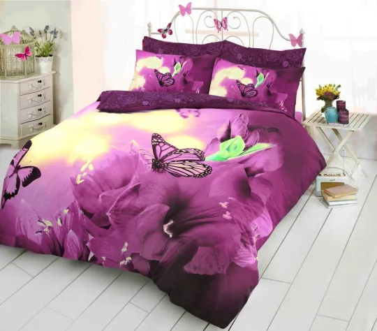 Discover 3D Butterfly Printed Duvet Cover Set with Pillowcases
