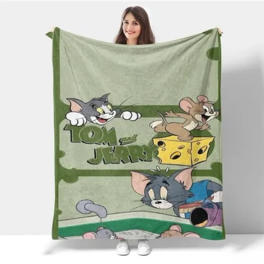 Discover Funny Tom And Jerry Movie Cartoon Fleece Blanket, Gifts for Kid