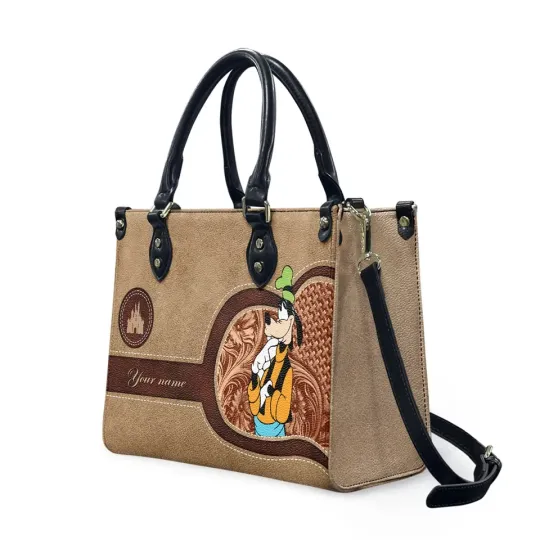 Discover Personalized Goofy Leather HandBag, Goofy Bag, Disney Leather Handbag, Travel handbag