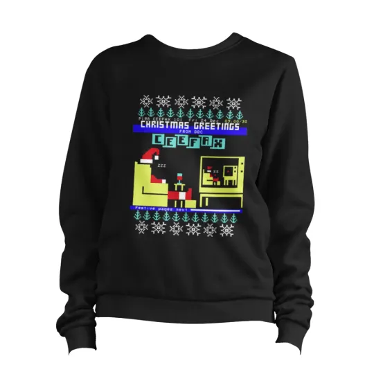 Discover Christmas Ceefax Ugly Jumper Sweater, Retro Vintage Festive TV Gift